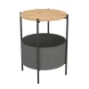 Side table Alexandra House Living Black Grey Oak Metal Wood MDP 43 x 60 x 43 cm
