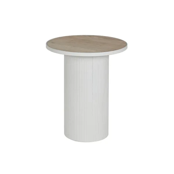Side table Home ESPRIT White Metal MDF Wood 46 x 46 x 56 cm