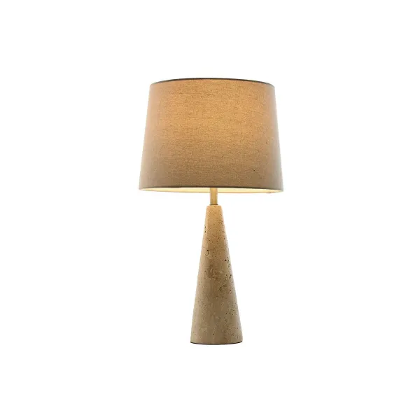 Desk lamp Home ESPRIT Beige Linen Marble 35 x 35 x 64 cm