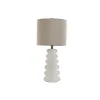 Desk lamp Home ESPRIT White Linen Stoneware 30 x 30 x 64 cm