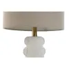 Desk lamp Home ESPRIT White Linen Stoneware 30 x 30 x 64 cm