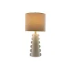 Desk lamp Home ESPRIT White Linen Stoneware 30 x 30 x 64 cm