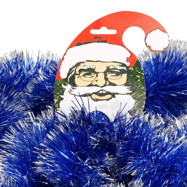 Christmas tree chain 6m navy blue and silver garland for Christmas tree, diameter 10cm
