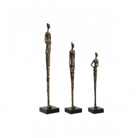 Decorative Figure Home ESPRIT Black Dark grey Modern Persons 11,5 x 11,5 x 70 cm
