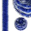 Christmas tree chain 6m navy blue and silver garland for Christmas tree, diameter 10cm
