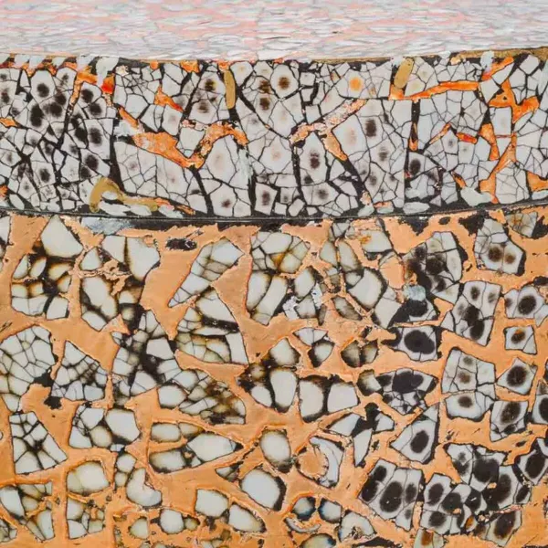 Decorative box Alexandra House Living Golden Ceramic MDF Wood 20 x 10 x 20 cm