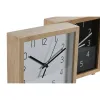 Table clock Home ESPRIT White Black Bamboo 16 x 4,6 x 16 cm (2 Units)