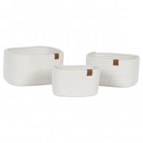 Basket set Home ESPRIT White Modern 25 x 20 x 14 cm (3 Pieces)