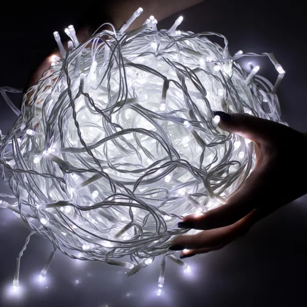 Light curtain 200 LED garland, indoor-outdoor icicle lights cold white