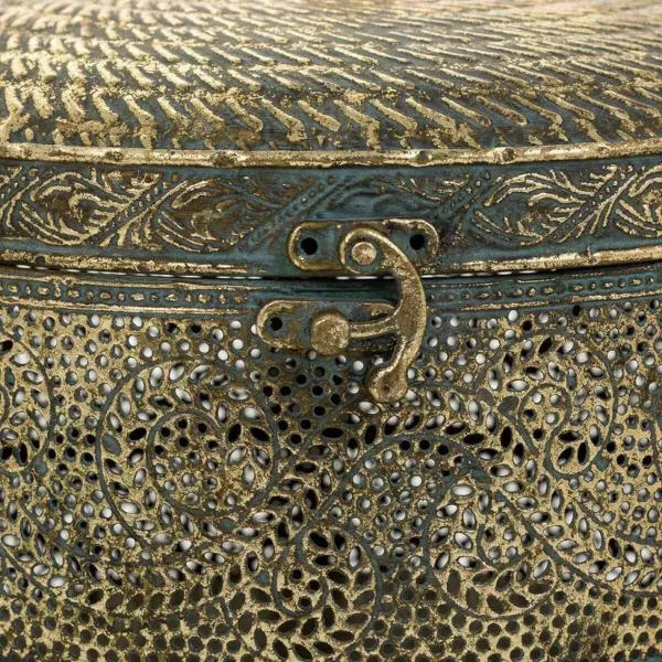 Set of decorative boxes Alexandra House Living Golden Iron 24 x 25 x 19 cm 18,5 x 18,5 x 15 cm 2 Pieces