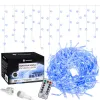 Light curtain with remote control 300 LED garland, indoor-outdoor lights icicles blue