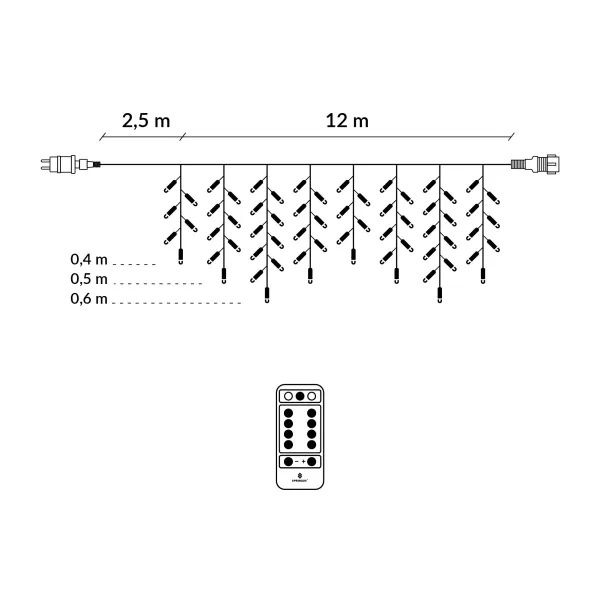 CL0307 ICINIC CURTAIN + REMOTE CONTROL ICINIC CURTAIN + REMOTE CONTROL 300 LED