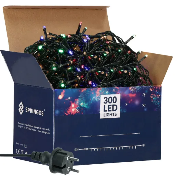 Christmas tree lights 25.5 m multicolor 300 LED Christmas lighting IP44