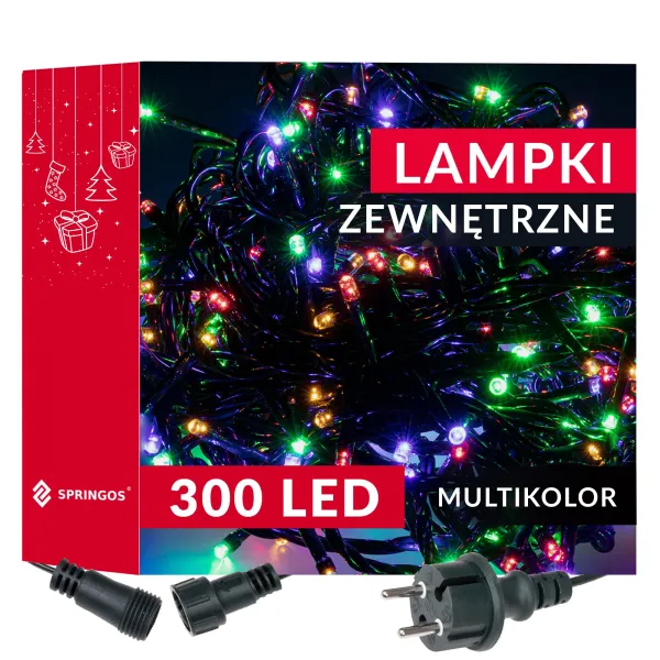 Christmas tree lights 25.5 m multicolor 300 LED Christmas lighting IP44