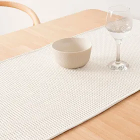Pöytäjuoksija Belum Waffle Kerma Luonnollinen 45 x 140 cm