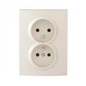 Type E double power socket, complete LOGI