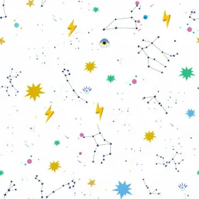 Sovitettu pohja-arkki Decolores Cosmos Monivärinen 180 x 200 cm