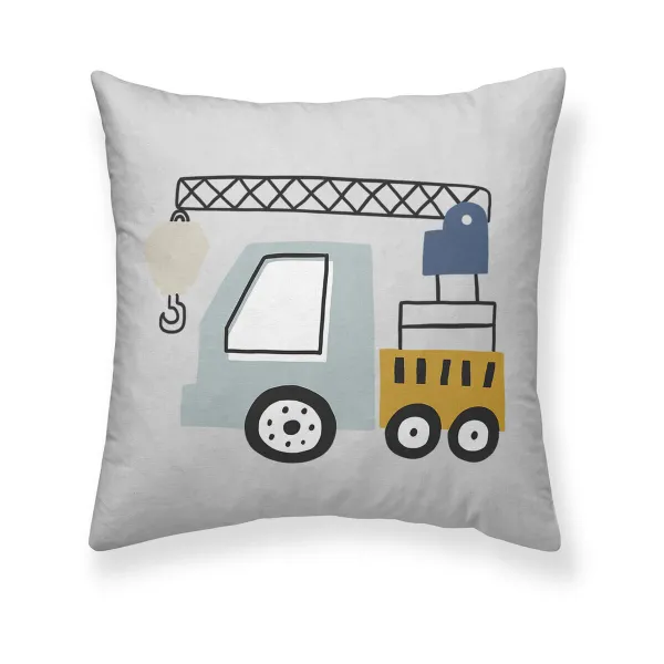 Cushion cover Kids&Cotton Brail A White 50 x 50 cm Cotton