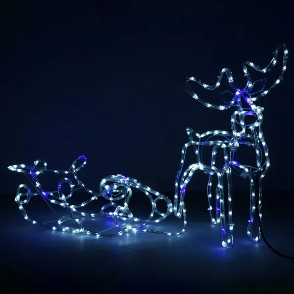 CL1225 LIGHTING REINDEER WITH Sleigh 288 LEDs