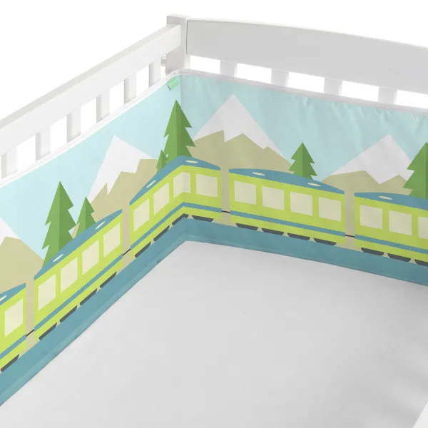 Cot protector HappyFriday Happynois Train Multicolour 210 x 40 cm