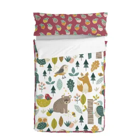 Комплект постельного белья на молнии с одеялом HappyFriday Moshi Moshi Harvestwood Разноцветный 42 x 20 x 50 cm