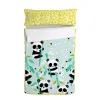 Dygsniuota patalynė su užtrauktuku HappyFriday Moshi Moshi Panda Garden Blue Mėlyna 42 x 20 x 50 cm