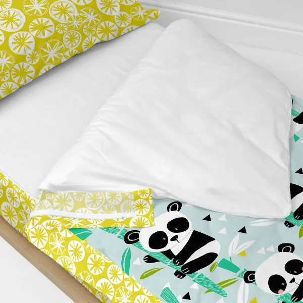 Quilted Zipper Bedding HappyFriday Moshi Moshi Panda Garden Blue Blue 42 x 20 x 50 cm