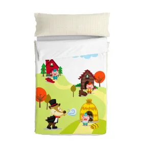 Комплект постельного белья на молнии с одеялом HappyFriday Mr Fox Piggys Разноцветный 42 x 20 x 50 cm