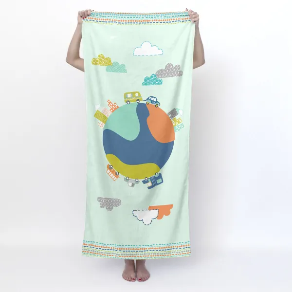 Bath towel HappyFriday Moshi Moshi Holidays Multicolour 70 x 150 cm