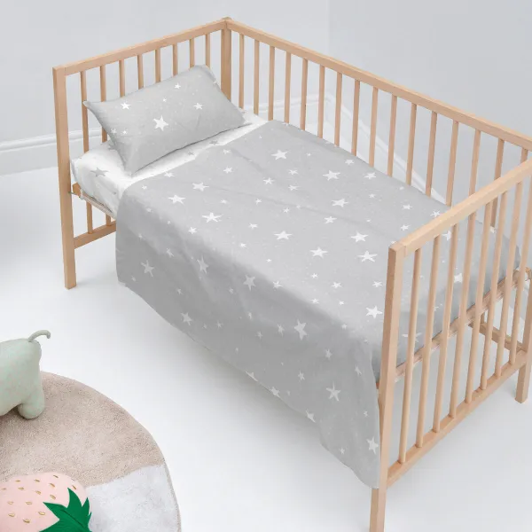 Antklodės užvalkalas be užpildo HappyFriday Basic Kids Little star Pilka Vaikiška lovytė 2 Dalys