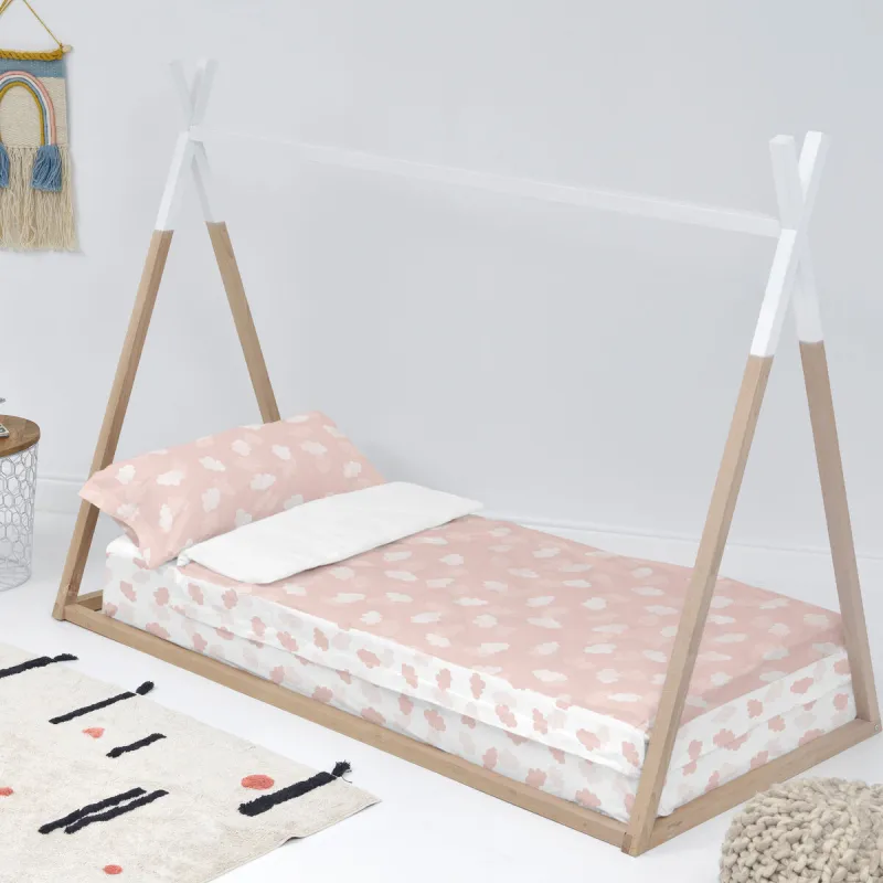 Мешок Nordic без наполнения HappyFriday Basic Kids Clouds Розовый 105 x 200 cm