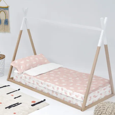 Мешок Nordic без наполнения HappyFriday Basic Kids Clouds Розовый 105 x 200 cm