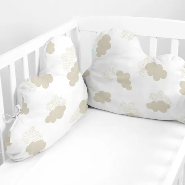 Pinnasängyn suoja HappyFriday Basic Kids Clouds Beige 60 x 40 cm