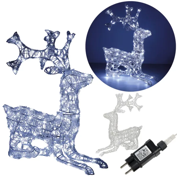 Christmas decoration LED reindeer Springos CL4121 130 LED, cold white