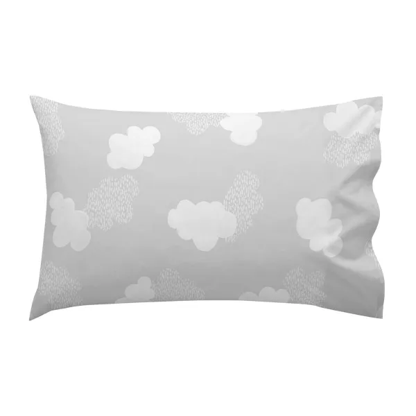 Cot Bedding Set HappyFriday Basic Kids Clouds Grey Baby Crib