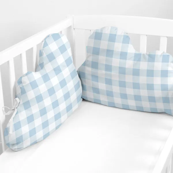 Cot protector HappyFriday Basic Kids Vichy Blue 60 x 40 cm