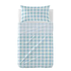 Cot Bedding Set HappyFriday Basic Kids Vichy Blue