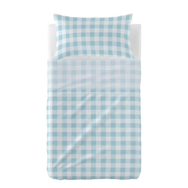 Cot Bedding Set HappyFriday Basic Kids Vichy Blue