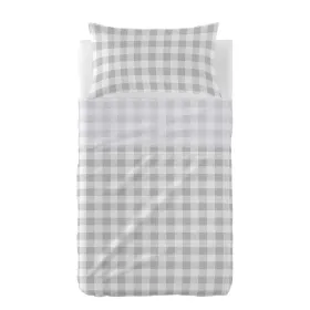 Cot Bedding Set HappyFriday Basic Kids Vichy Grey Baby Crib