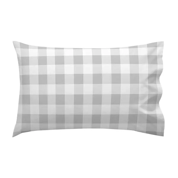 Cot Bedding Set HappyFriday Basic Kids Vichy Grey Baby Crib