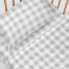 Cot Bedding Set HappyFriday Basic Kids Vichy Grey Baby Crib
