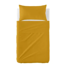 Cot Bedding Set HappyFriday BASIC KIDS Mustard Baby Crib