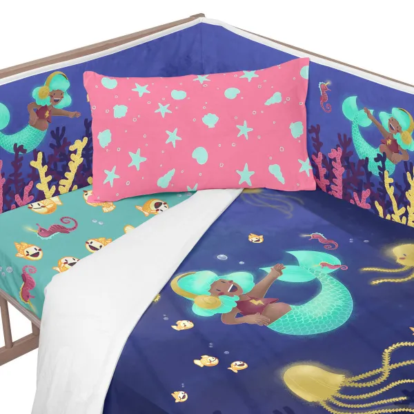 Pinnasängyn suoja HappyFriday Mr Fox Happy mermaid Monivärinen 210 x 40 cm
