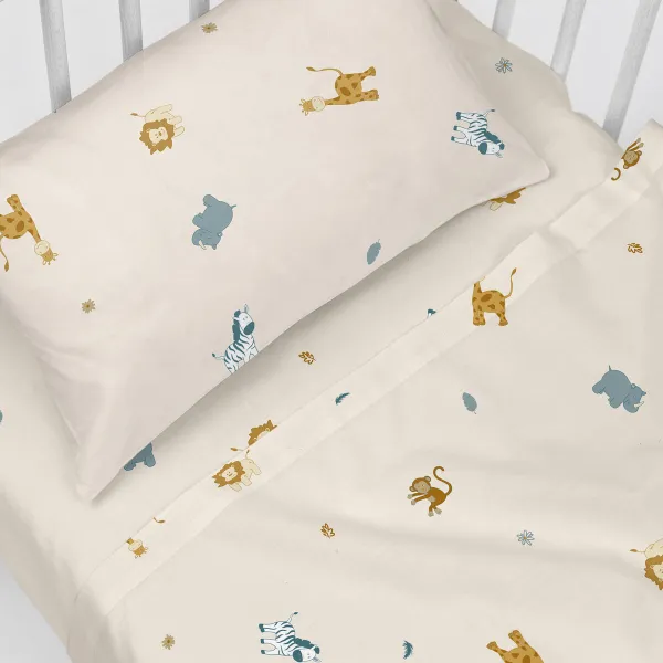 Cot Bedding Set HappyFriday  HF Mini Animals Multicolour