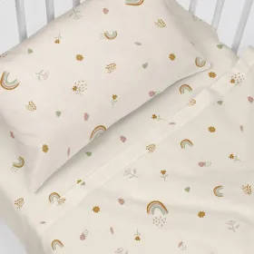 Cot Bedding Set HappyFriday HF Mini Iris Multicolour Baby Crib
