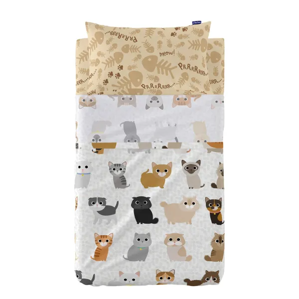 Cot Bedding Set HappyFriday Mr Fox Cats Multicolour Baby Crib