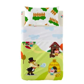 Cot Bedding Set HappyFriday Mr Fox Piggys Multicolour Baby Crib