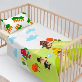 Cot Bedding Set HappyFriday Mr Fox Piggys Multicolour Baby Crib