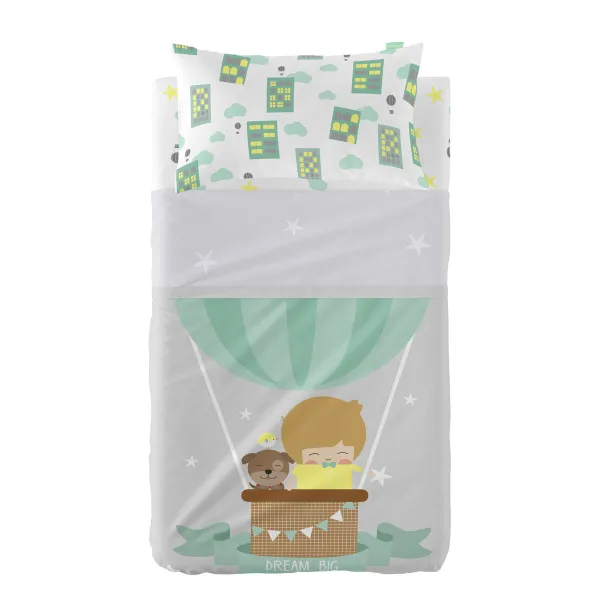 Cot Bedding Set HappyFriday Happynois Air Balloon Multicolour
