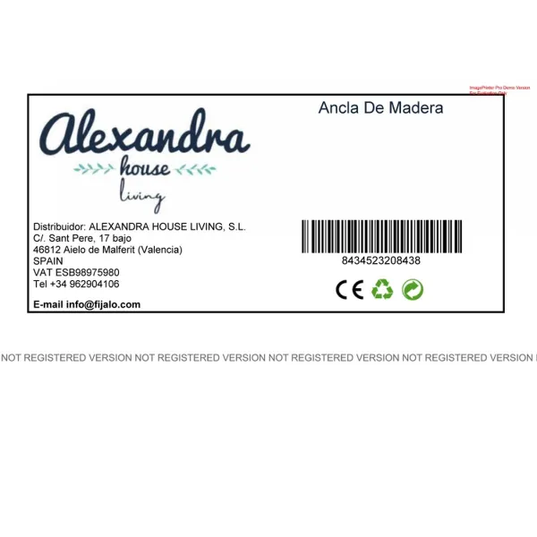 Piekaramais dekors Alexandra House Living Balts 6 x 40 x 30 cm Enkurs